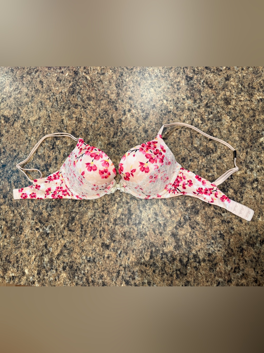 Victoria's Secret Pink Floral Lace-Trim One Piece for Kids 32D